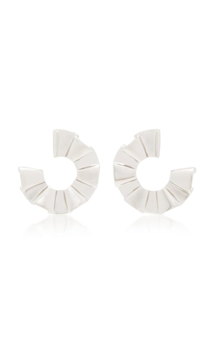 Sarah Magid Jewelry White Gold-plated Ruffled Hoop Earrings