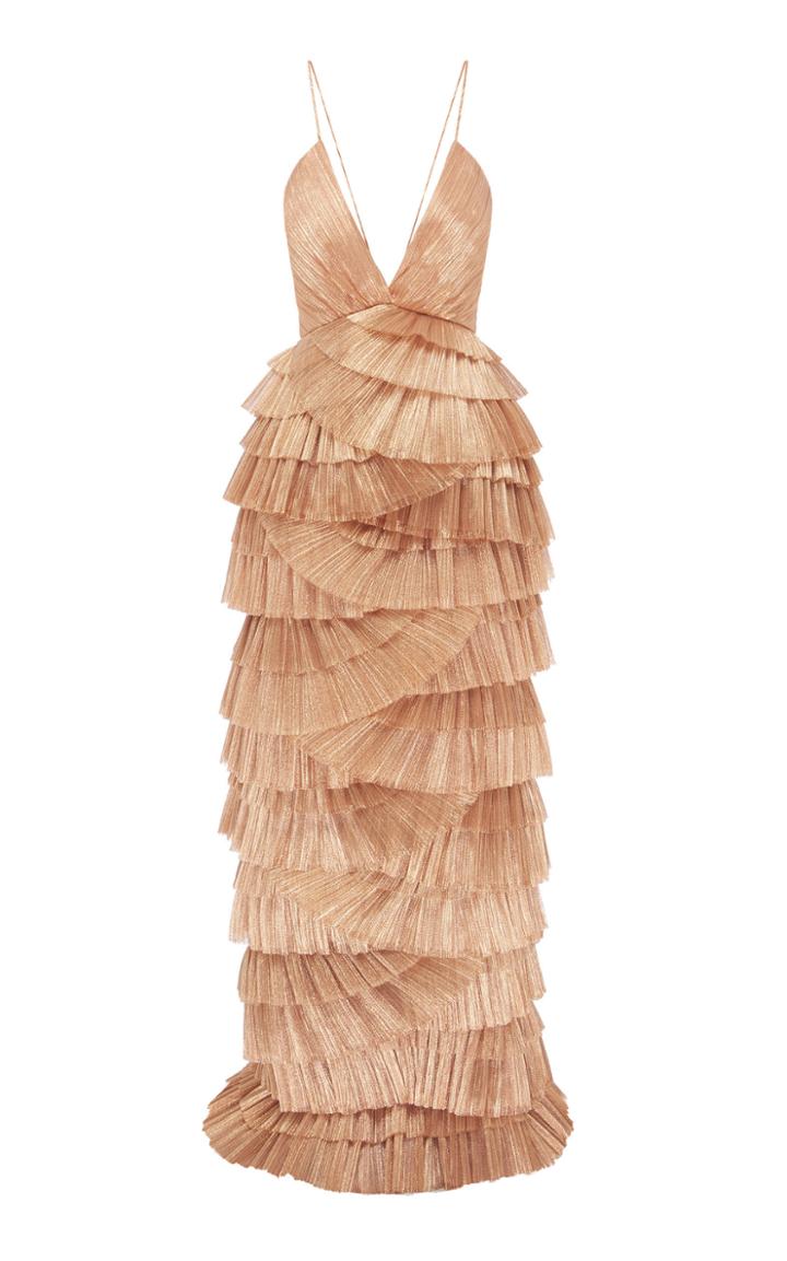 Alice Mccall Making Me Blush Tiered Ruffle Gown