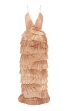 Alice Mccall Making Me Blush Tiered Ruffle Gown