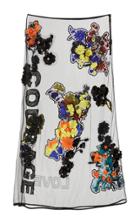Versace Floral Embellished Tulle Skirt