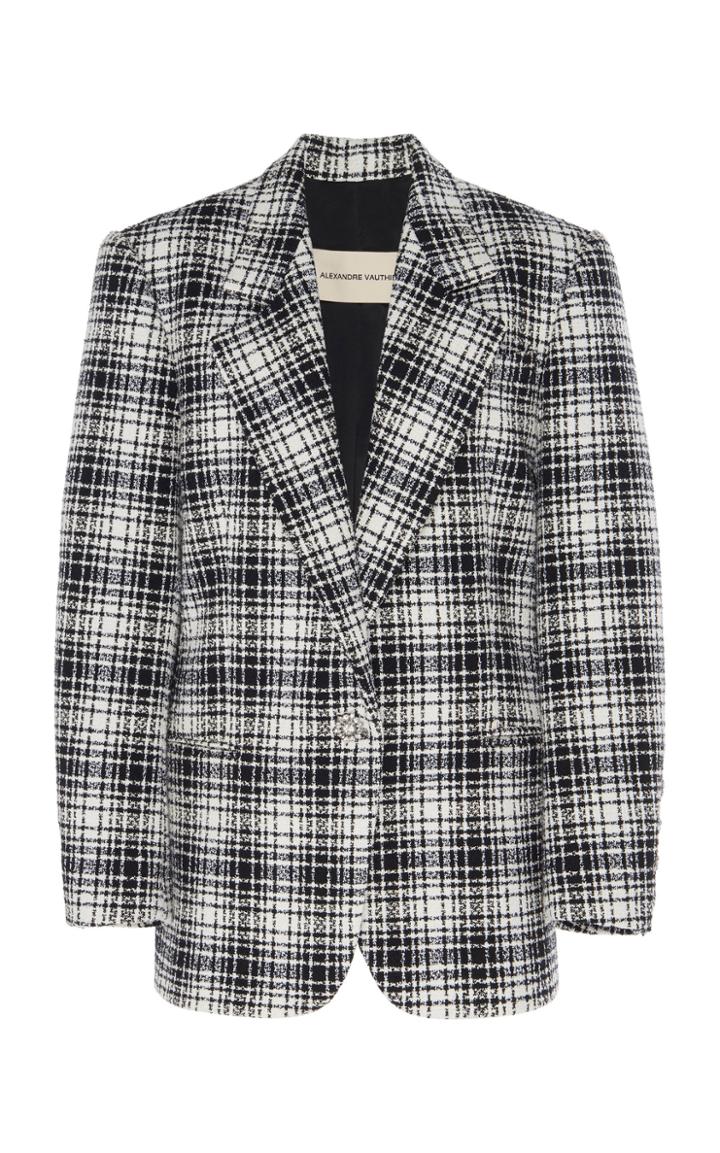 Moda Operandi Alexandre Vauthier Cotton-blend Plaid Blazer Size: 34