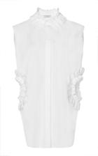 Nina Ricci Ruffle Cutout Sleeveless Shirt