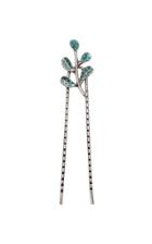 Oscar De La Renta Crystal Leave Hair Pin