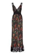 Paco Rabanne Printed Sateen Pleated Maxi Dress