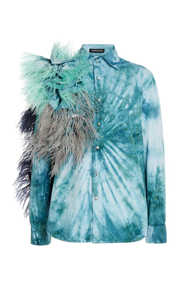Moda Operandi Germanier Tie-dye Feather Button Down