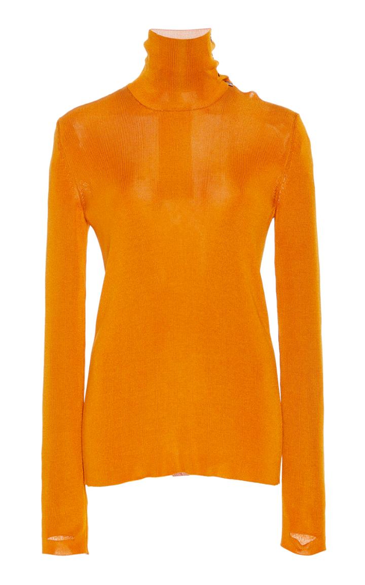 Moda Operandi Petar Petrov Kyah Striped Crepe Turtleneck Top Size: 38