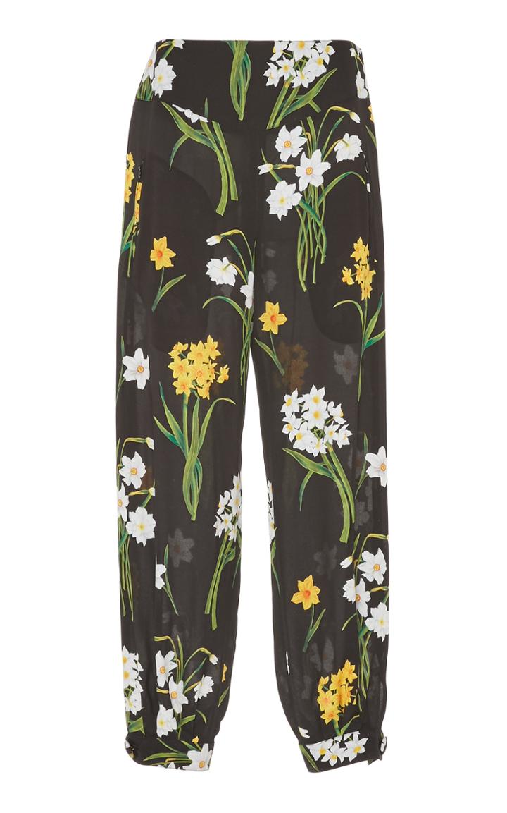 Andrew Gn Silk Floral Joggers