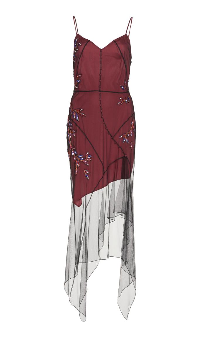 Olivier Theyskens Hankerchief Hem Sheer Dress