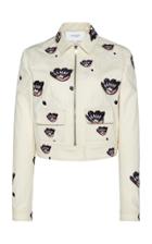 Moda Operandi Giambattista Valli Floral Embroidered Cropped Jacket Size: 40