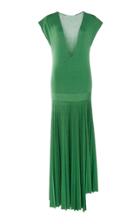Agnona Cotton-silk Blend Deep V-neck Dress