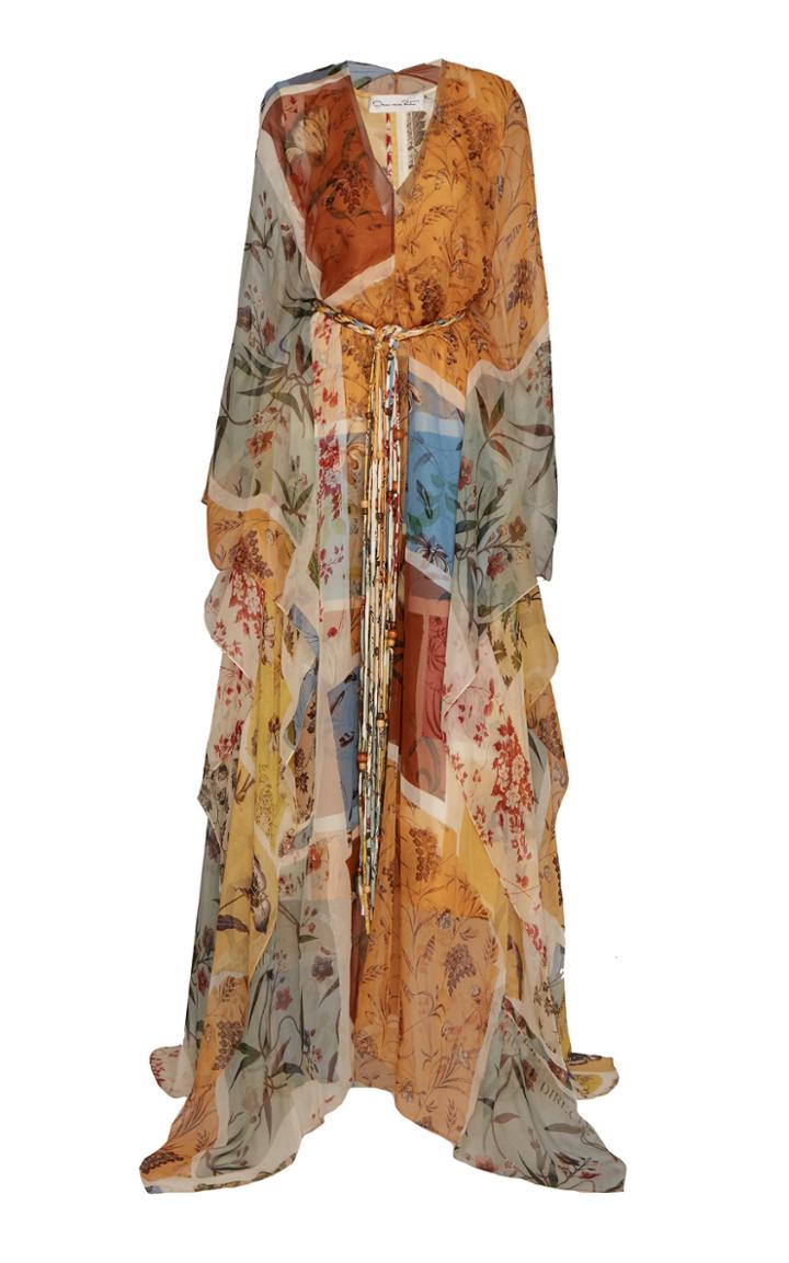 Moda Operandi Oscar De La Renta Printed Silk-twill Caftan Size: 0