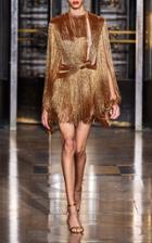 Moda Operandi Oscar De La Renta Draped Long Sleeved Mini Dress