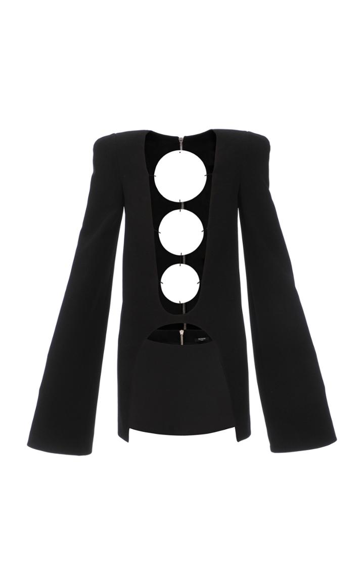 Moda Operandi Balmain Disc-embellished Cutout Crepe Mini Dress Size: 34