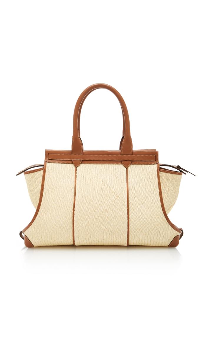 Hunting Season Raffia Tote With Leather Trim