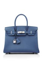 Heritage Auctions Special Collection Hermes 30cm Blue Agate Epsom Leather Birkin