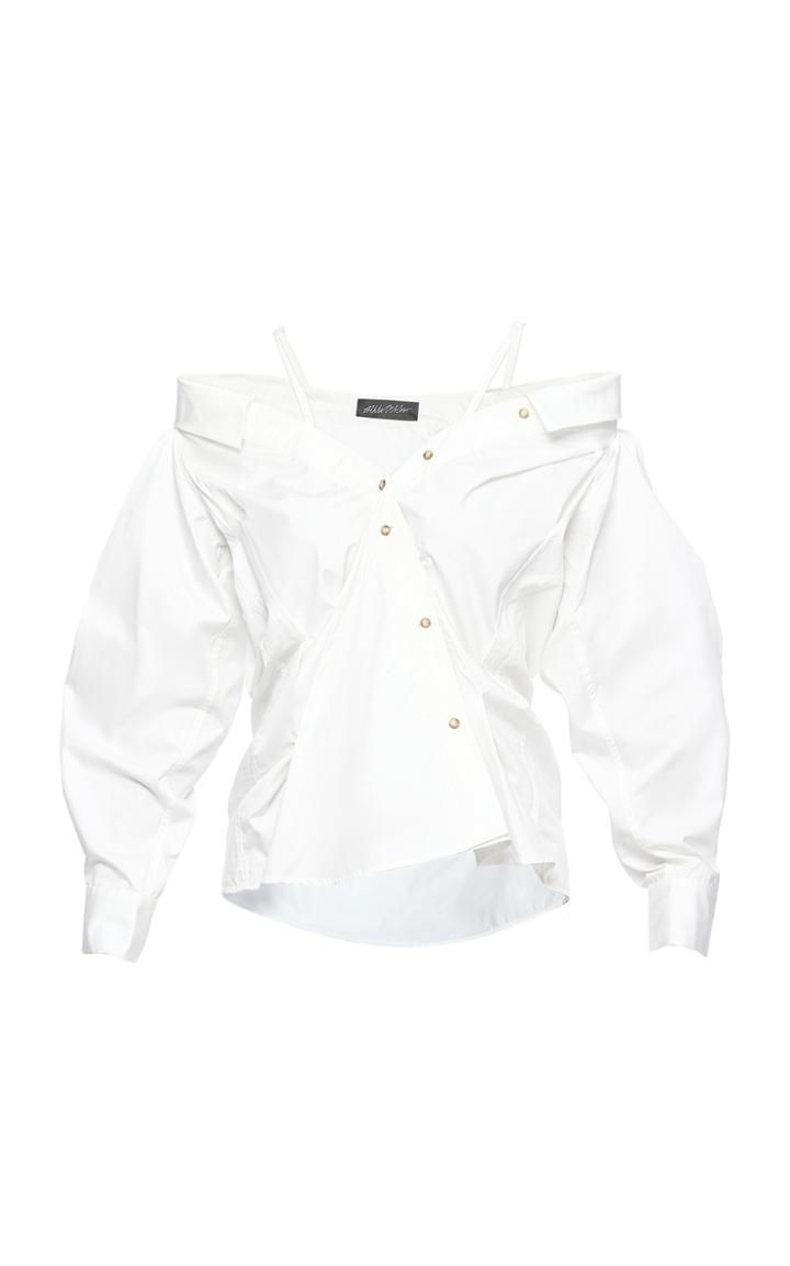 Anna October Off-the-shoulder Button Up Shirt