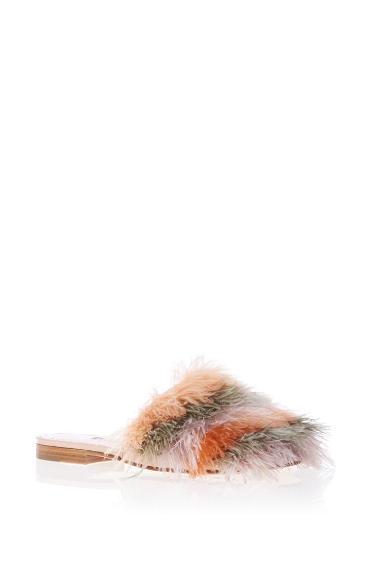 Manolo Blahnik Pelosusfe Feather Flat