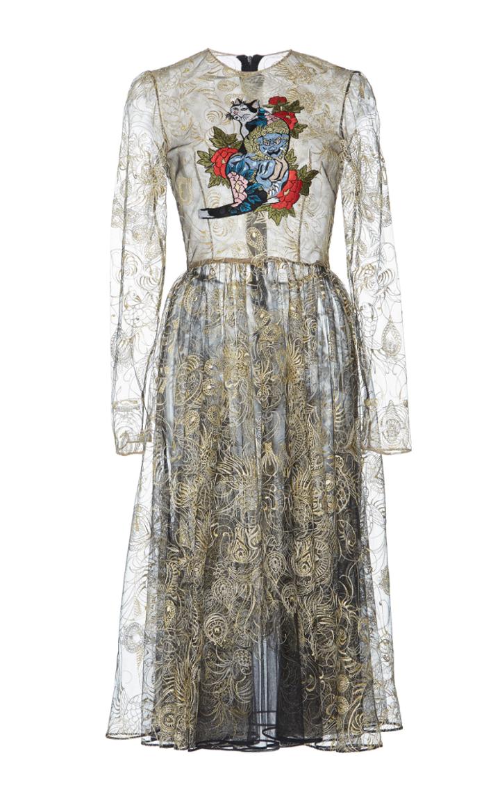 Hussein Bazaza Two Piece Lace Knee Length Dress