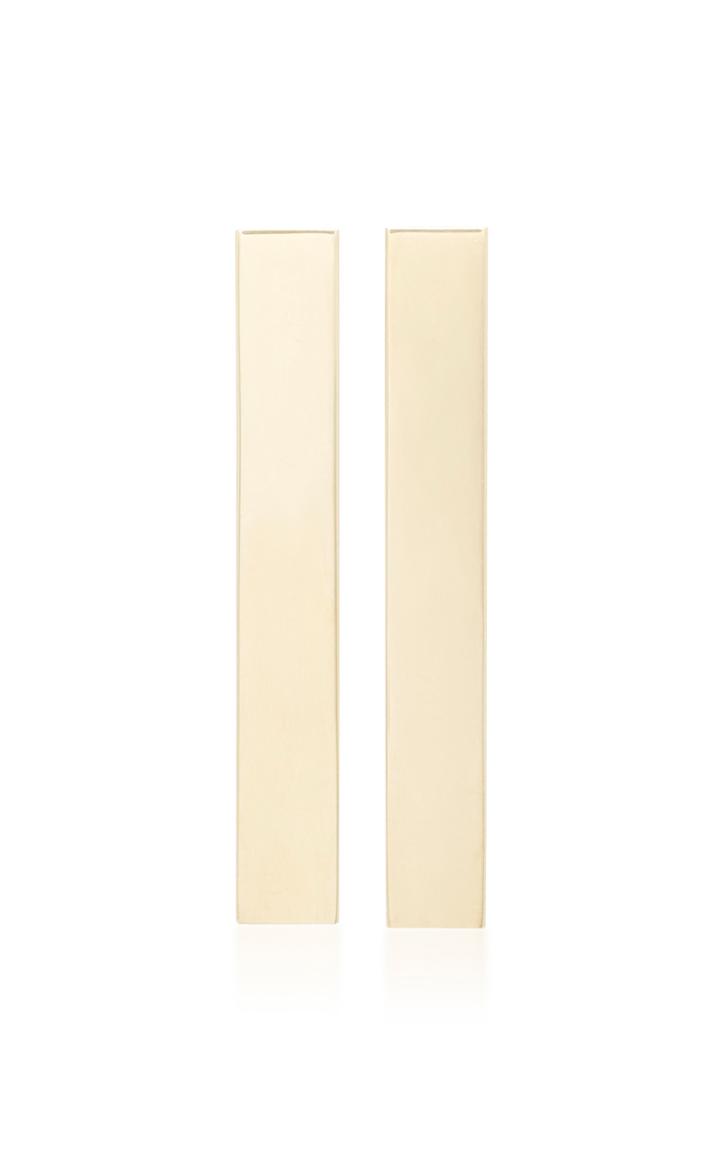 Established 18k Gold Flat Bar Stud Earrings