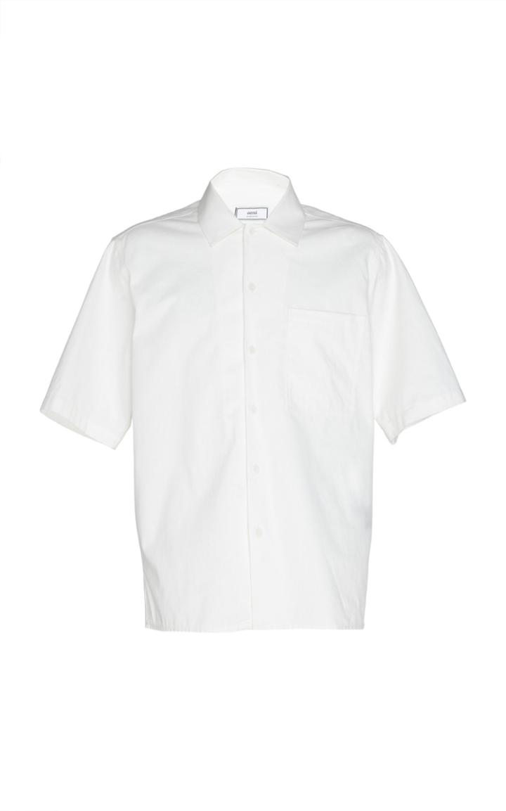 Ami Short Sleeve Cotton-blend Poplin Shirt