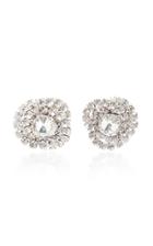 Alessandra Rich Silver-tone Crystal Torchon Clip Earrings