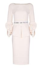 Safiyaa Alondra Rhinestone Crepe Midi Dress