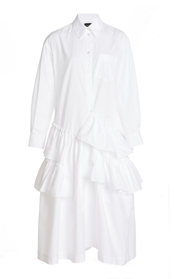 Moda Operandi Simone Rocha Frilled Cotton Shirt Dress