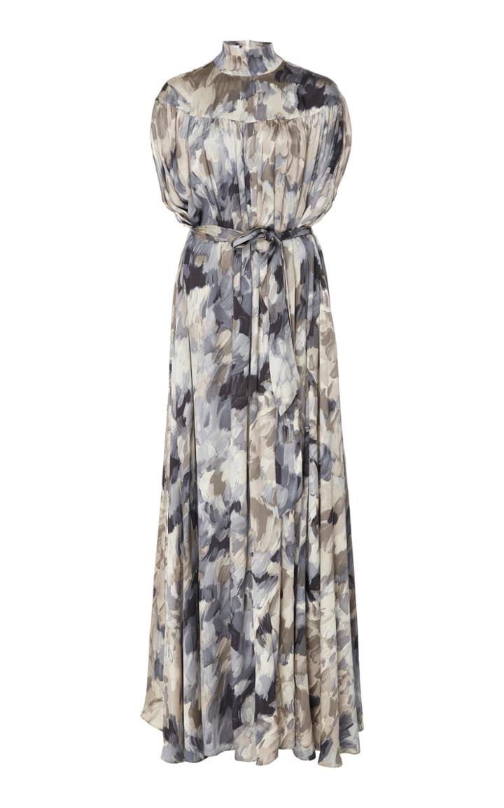 Co Draped Mock Neck Maxi Dress