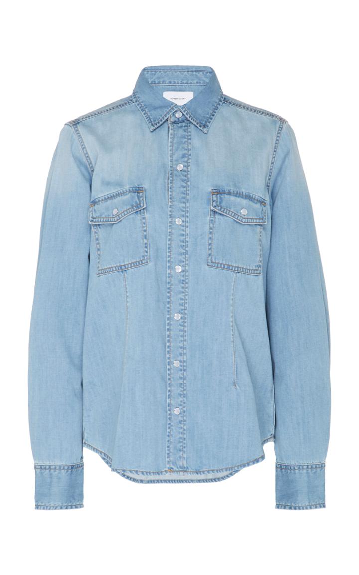 Current/elliott Surfwood Button Down Denim Top