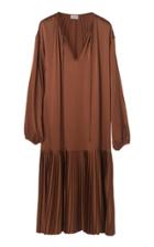 Moda Operandi By Malene Birger Lemona Oversized Pleat-detailed Satin Midi Dress