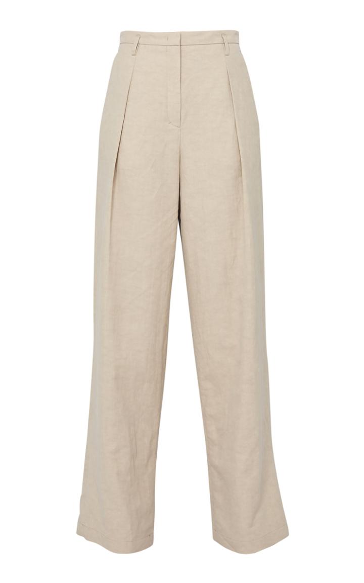 Moda Operandi Dorothee Schumacher Into The Sun Pleated Linen-blend Wide-leg Trousers