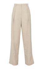 Moda Operandi Dorothee Schumacher Into The Sun Pleated Linen-blend Wide-leg Trousers