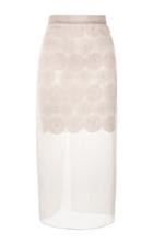 Ruban Ivory Lace Skirt With Light Grey Organza