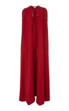 Zuhair Murad Embroidered Crepe Cady Maxi Cape