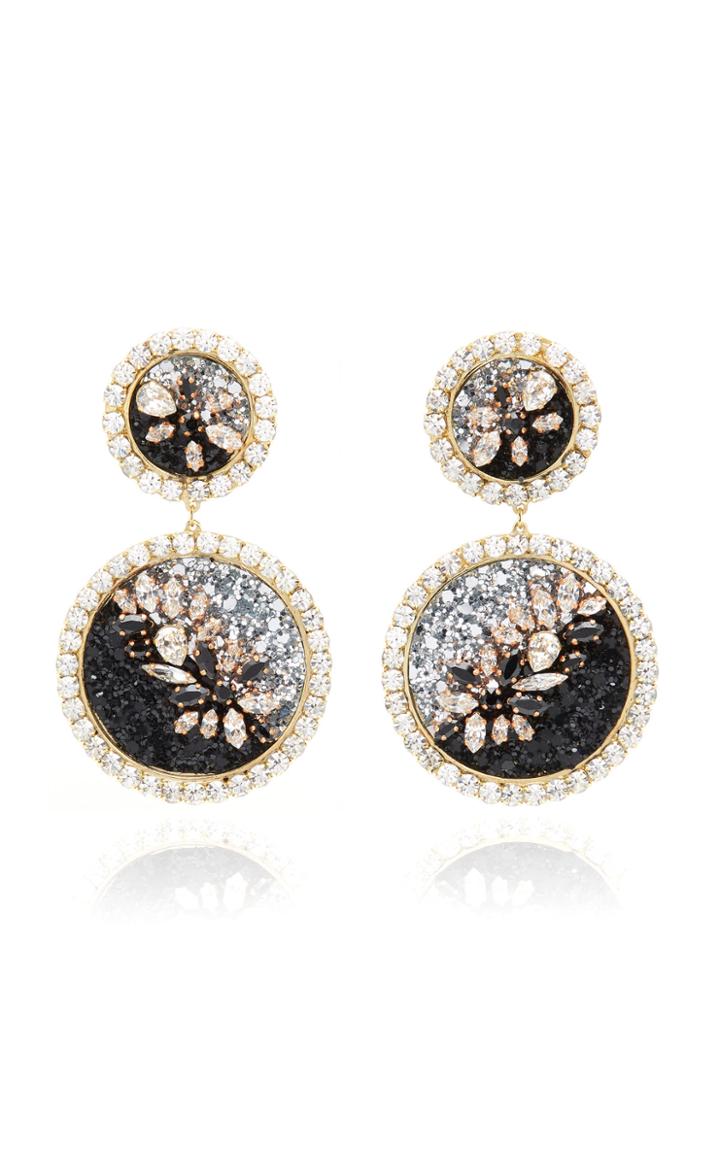 Shourouk Spheyra Glittered-resin Crystal Clip Earrings