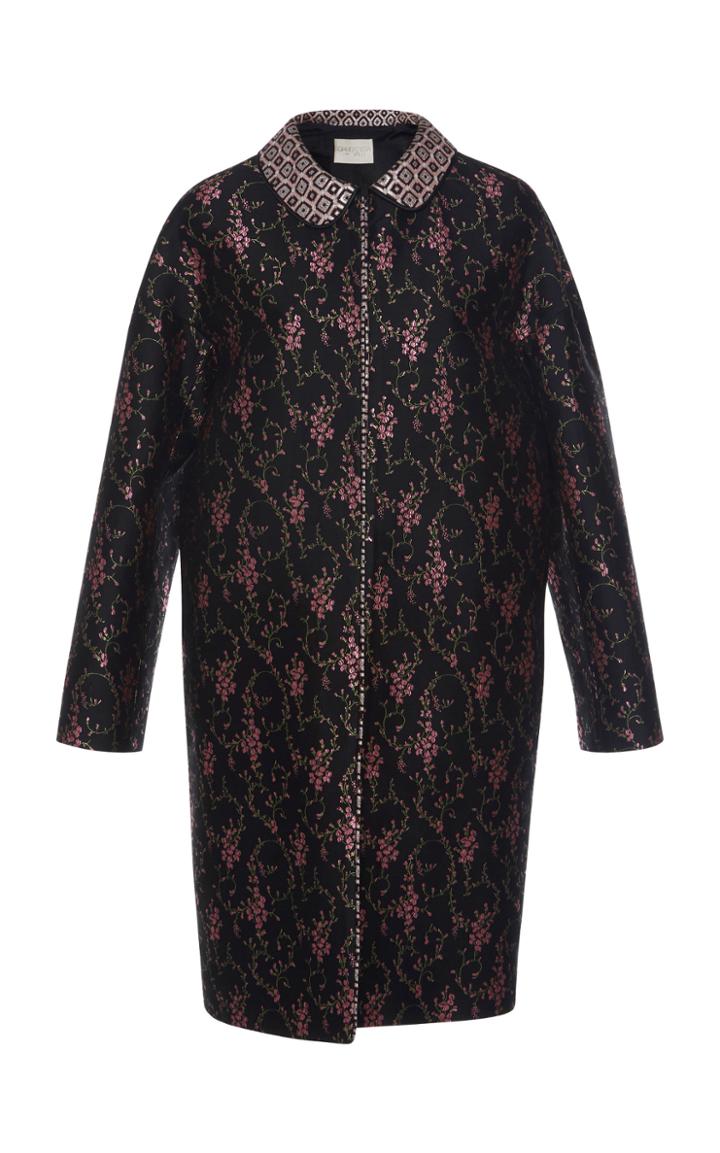 Giambattista Valli Flower Jacquard Knee Length Coat