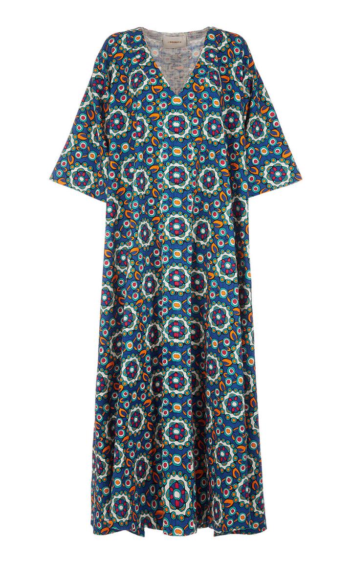 Moda Operandi La Doublej Muumuu Printed Cotton-blend Dress