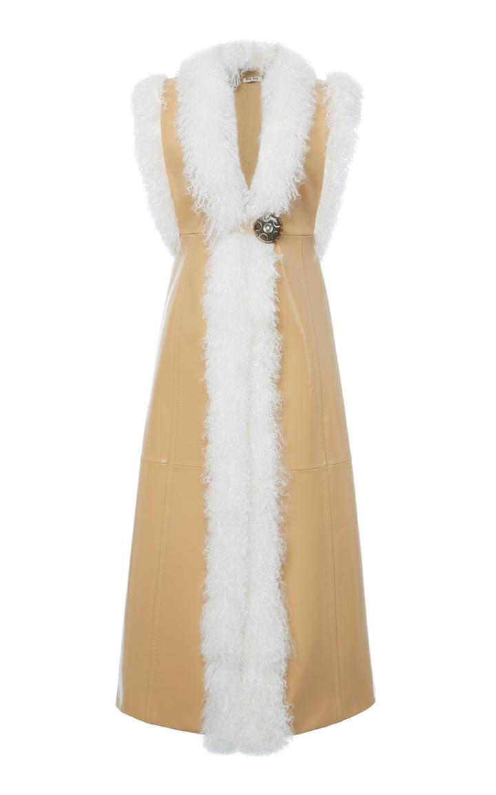 Moda Operandi Miu Miu Embellished Faux-leather Vest Size: 38