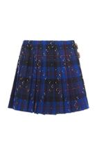 Versace Blue Tartan Mini Skirt