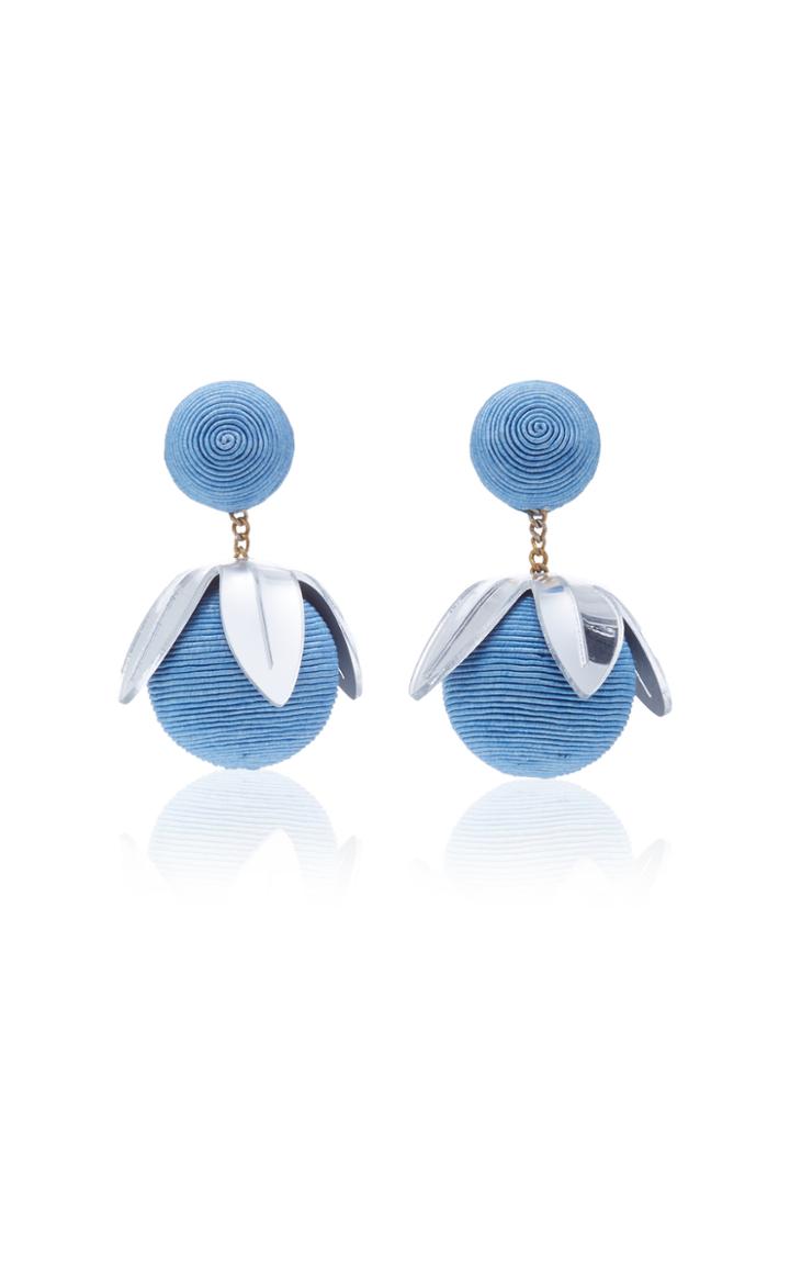 Moda Operandi Rebecca De Ravenel Silk-woven, Acrylic And Gold-plated Clip Earrings