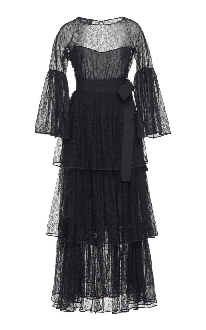 Rochas Ora Lace Tiered Maxi Dress