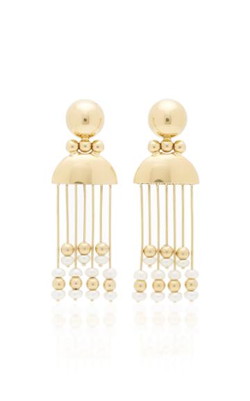 Mahnaz Collection One-of-a-kind 18k Gold And Pearl Earrings Unsigned