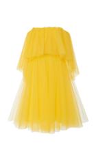 Carolina Herrera Off The Shoulder Tulle Midi Dress