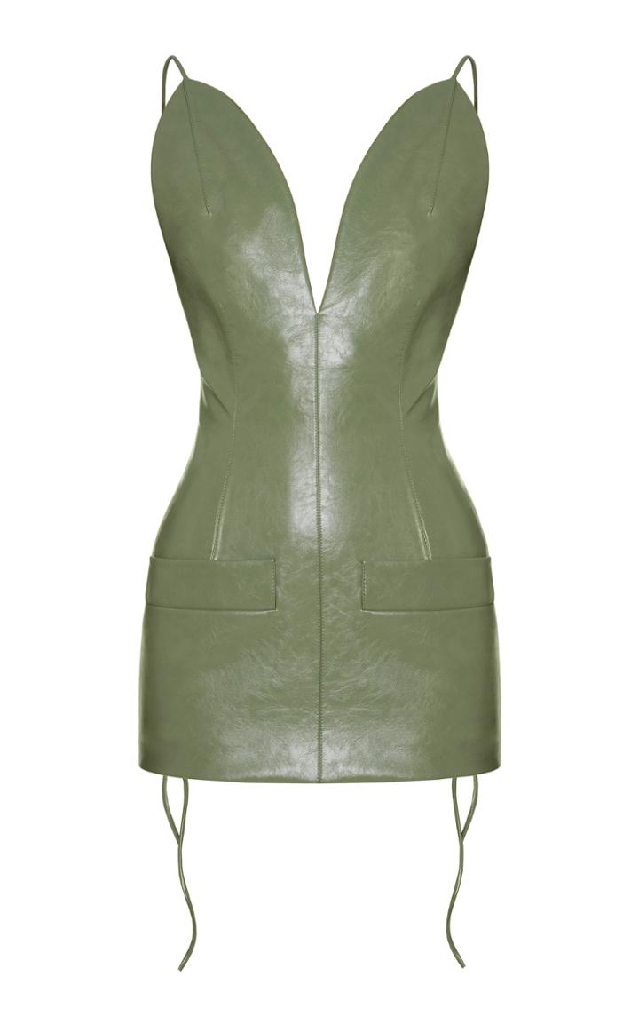 Moda Operandi Aleksandre Akhalkatsishvili V-neck Faux Leather Blouse