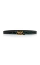 Balenciaga Bb Croc-effect Leather Belt
