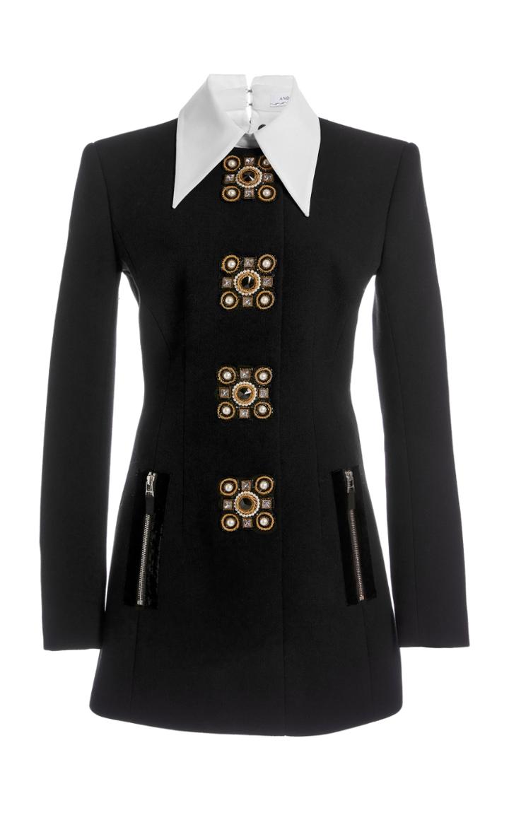 Moda Operandi Andrew Gn Printed Wool Shirt Dress