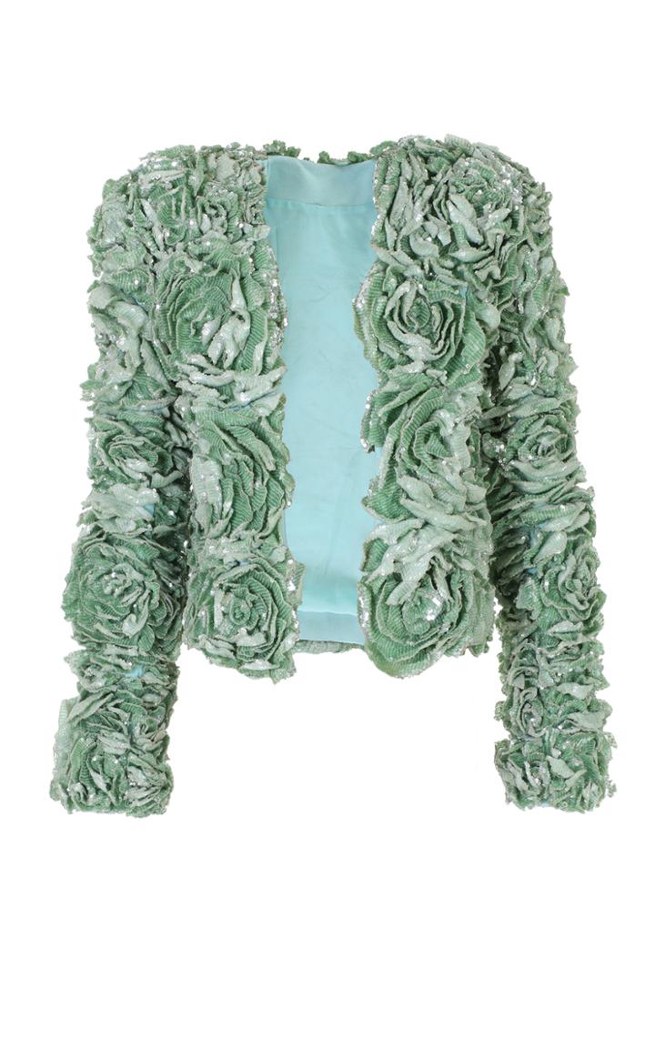Balmain Floral-embellished Sequined Jacket