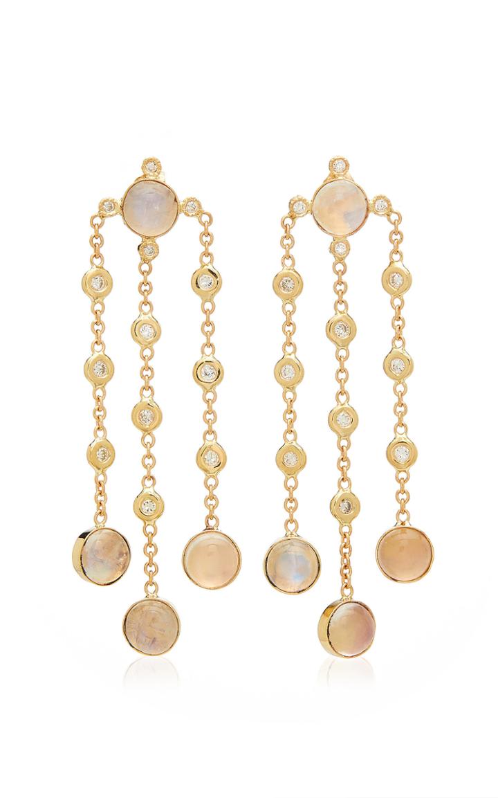 Jacquie Aiche Moonstone & Diamond Chandelier Earrings