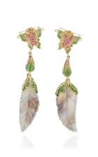 Wendy Yue 18k Rose Gold, Opal, And Pink Sapphire Earrings