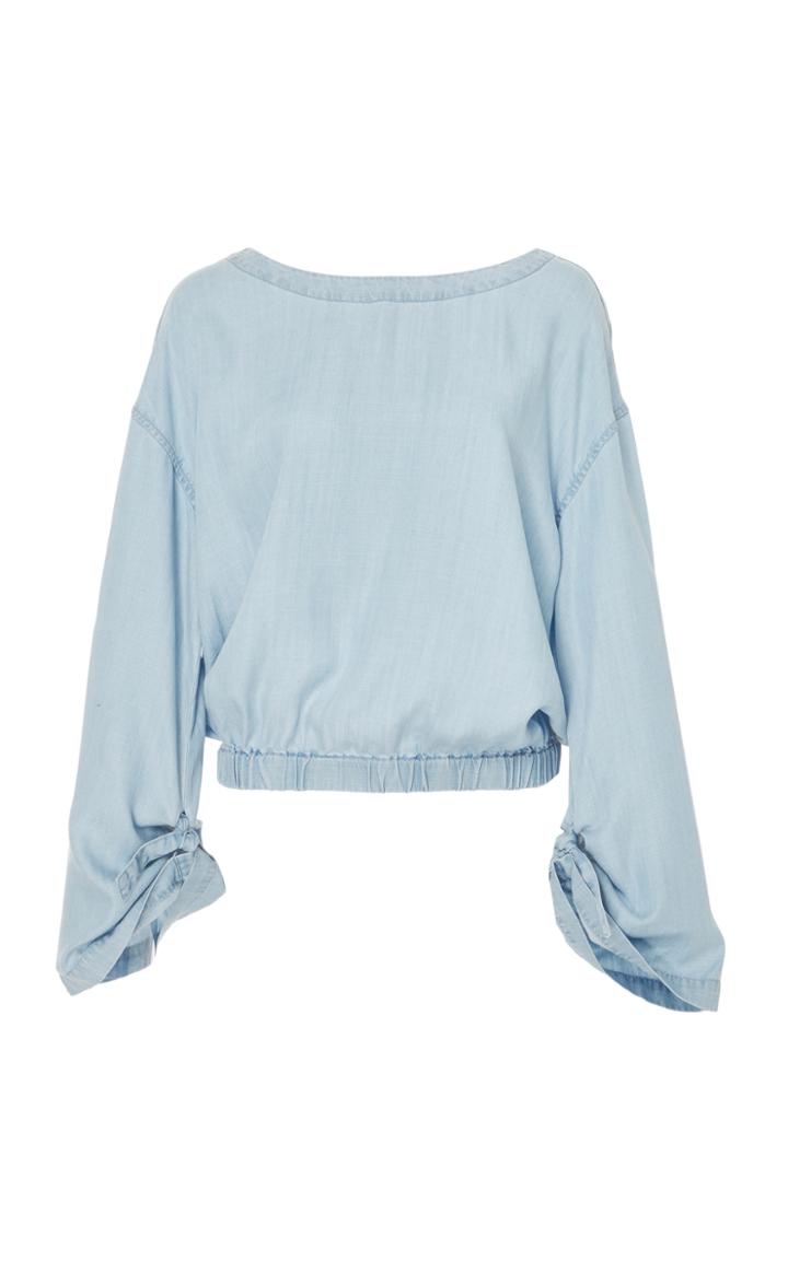 Frame Denim Cinched Denim Chambray Top